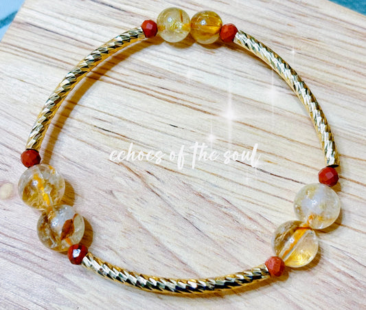 黃水晶碧玉手串