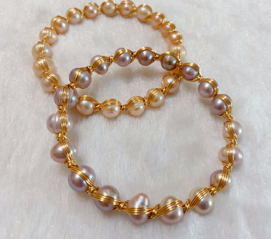 14k鍍金珍珠手鐲