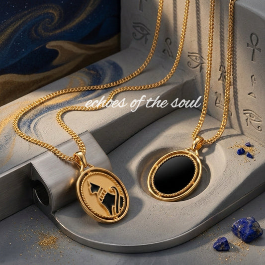 埃及風黑貓瑪瑙項鍊